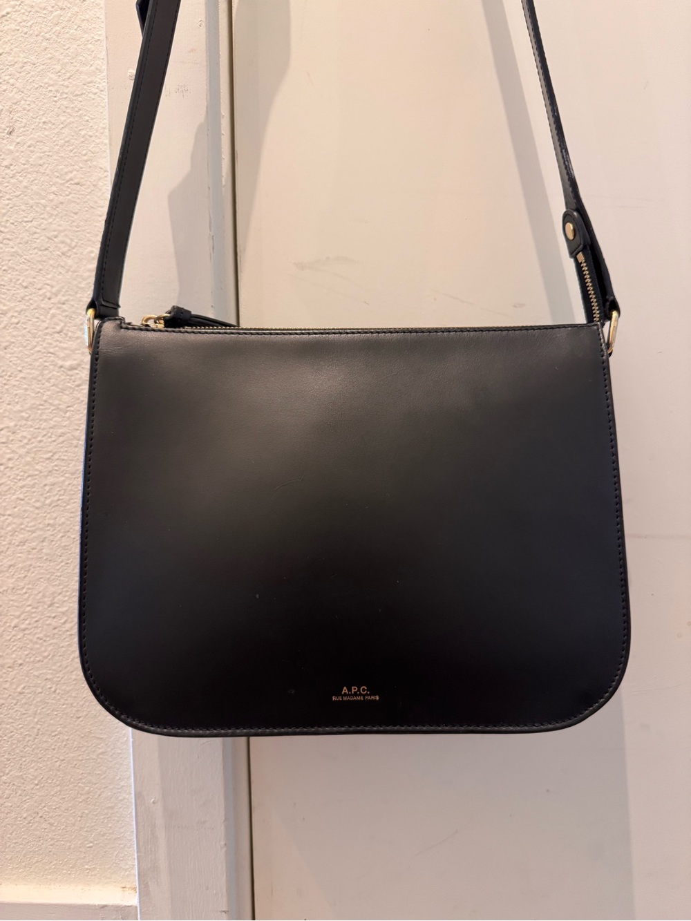 A.P.C. Stephanie Black Leather Bag